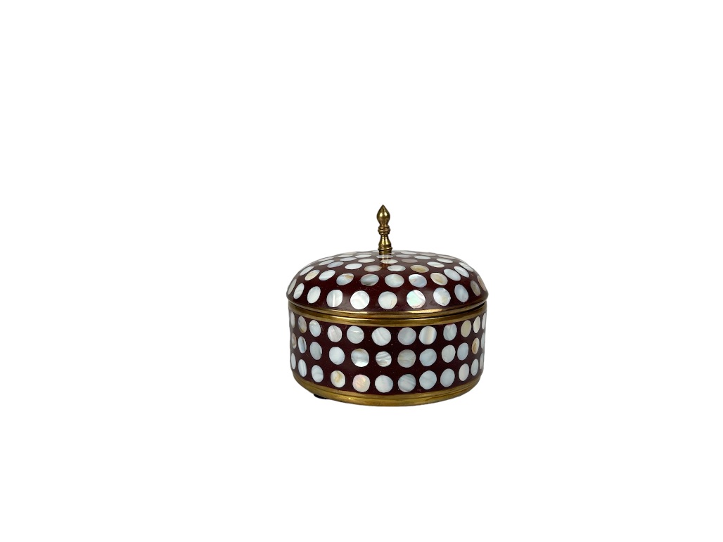 MH-BIPH-189 RESIN/BRASS BROWN CASSEROLE 6.5
